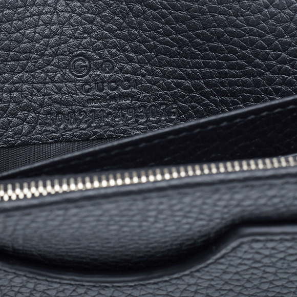GUCCI Black Pebbled Leather Soho Wallet On Chain - Picture 8 of 8